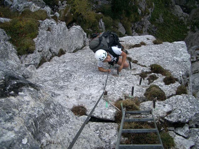 Intersport-Klettersteig: Gudrun in der 1. Etappe (8. Okt.)