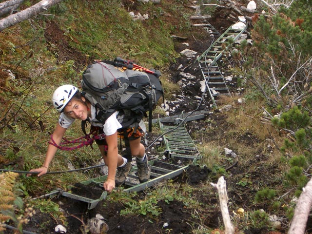 Intersport-Klettersteig: Gudrun in der 2. Etappe (8. Okt.)