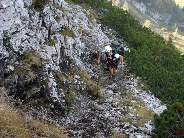 Intersport-Klettersteig: Gudrun in der 2. Etappe (8. Okt.)