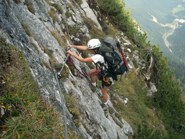 Intersport-Klettersteig: Gudrun in der 2. Etappe (8. Okt.)