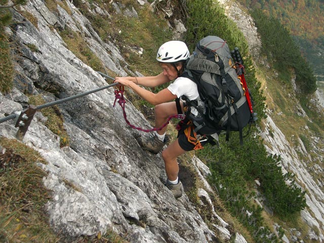 Intersport-Klettersteig: Gudrun in der 2. Etappe (8. Okt.)