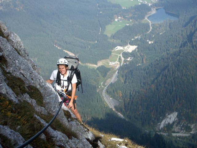 Intersport-Klettersteig: Gudrun in der 2. Etappe (8. Okt.)