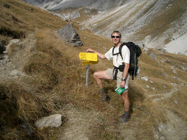 Ich bei der Abzweigung zum Imster Klettersteig (22. OKt.)