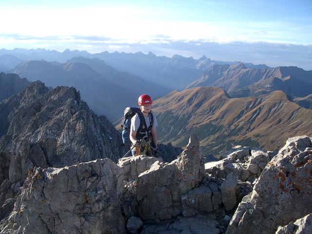 Imster Klettersteig: Daniela im Ausstieg (22. OKt.)