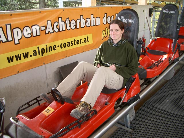 Daniela in der Bergstation des Alpine Coasters (23. OKt.)