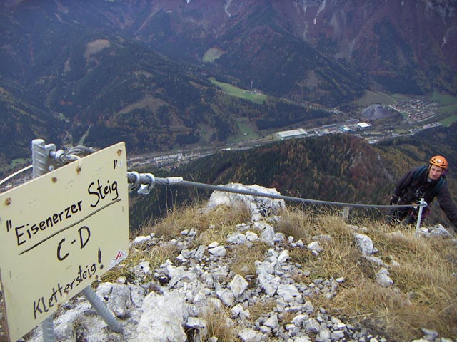 Eisenerzer Steig: Erich im Ausstieg