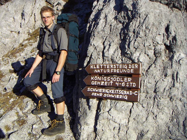 Robert bei der Abzweigung zum 'Königsjodler' (29. Okt.)