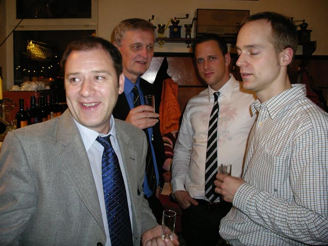 Franz, Franz, Martin und Florian im Gasthaus M&ouml;slinger