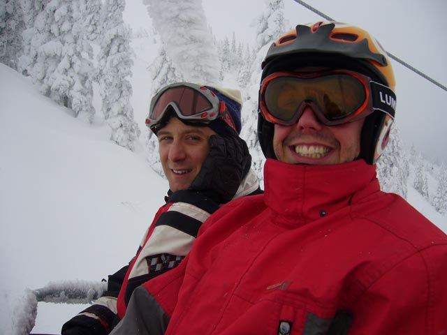 Ich und Peter am 4er Sessellift H&auml;sing