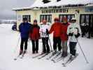 Andreas, Sonja, Doris, Gudrun, Christoph und Daniela beim Hochkar-Schutzhaus, 1.491 m (31. Dez.)