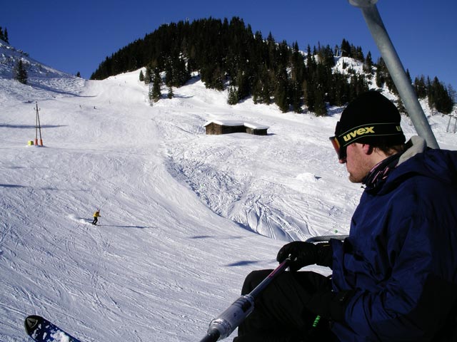 Erich auf der 6er-Sesselbahn Hirschkogel