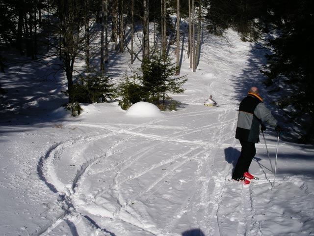 Sonja und Josef auf der Schöllerabfahrt
