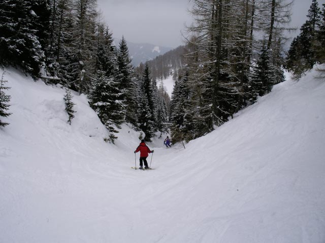 Sonja und Reinhard zwischen Dreisesselbahn Bürgeralm und Paradiesabfahrt