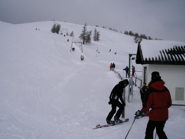 Sonja bei der Talstation des Paradieslifts, 1.650 m