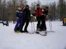 Reinhard, Marion, ich und Sonja bei der Bergstation der Doppelsesselbahn Aflenz-Bürgeralm