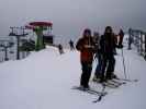 Sonja, Reinhard und Marion bei der Bergstation der Dreisesselbahn Bürgeralm, 1.810 m