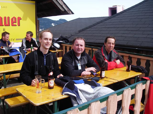 Florian, Harald und Franz im Gasthof Schieferwiese