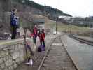 Florian, Franz und Harald im Bahnhof Spital am Semmering