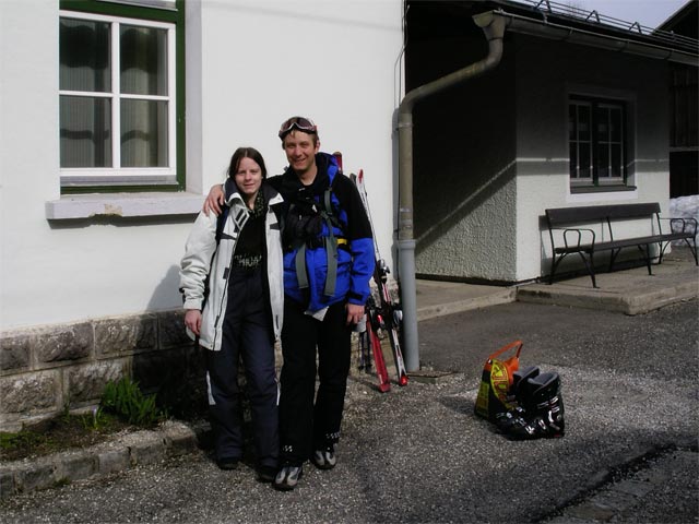 Daniela und ich im Bahnhof Mitterbach