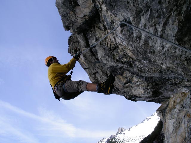 Axel am Übungsklettersteig 'ALPIN live'