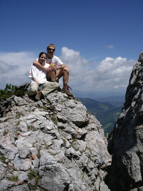 Franz Scheikl Klettersteig: Daniela und ich beim Ausstieg