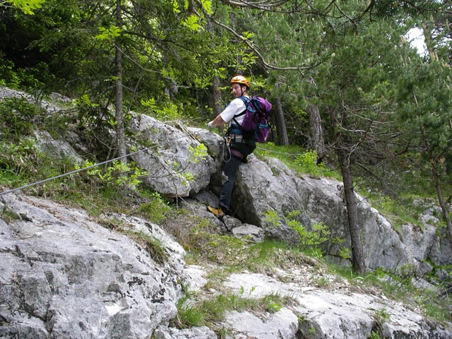 BGV-Klettersteig: Erich in der oberen Querung