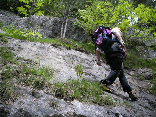 BGV-Klettersteig: Erich im Abstieg