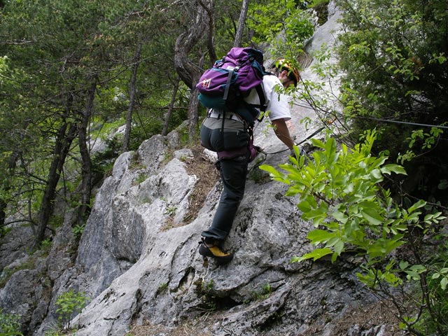 BGV-Klettersteig: Erich im Abstieg