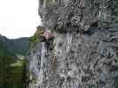 Extrem-Klettersteig: Carmen in der Schlüsselstelle