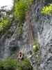 BGV-Klettersteig: Carmen bei der Leiter