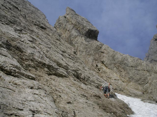 Gamsplatte: Axel beim Einstieg