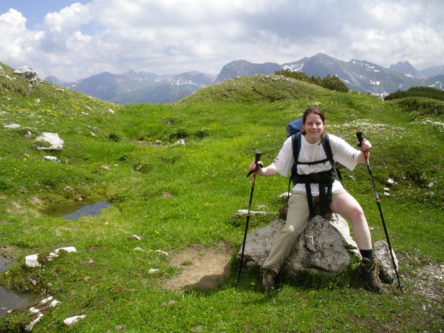 Daniela zwischen Geißhorn und Krumbach (2. Juli)