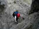 Daniela am Mindelheimer Klettersteig zwischen südwestlichem Einstieg und 1. Schafalpenkopf (1. Juli)