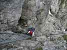 Daniela am Mindelheimer Klettersteig zwischen südwestlichem Einstieg und 1. Schafalpenkopf (1. Juli)