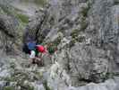 Daniela am Mindelheimer Klettersteig zwischen südwestlichem Einstieg und 1. Schafalpenkopf (1. Juli)