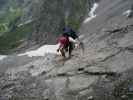 Daniela am Mindelheimer Klettersteig zwischen 1. Schafalpenkopf und 2. Schafalpenkopf (1. Juli)