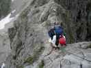 Daniela am Mindelheimer Klettersteig zwischen 1. Schafalpenkopf und 2. Schafalpenkopf (1. Juli)