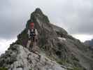 Daniela am Mindelheimer Klettersteig zwischen 1. Schafalpenkopf und 2. Schafalpenkopf (1. Juli)