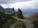 Daniela am Mindelheimer Klettersteig zwischen 1. Schafalpenkopf und 2. Schafalpenkopf (1. Juli)