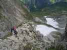 Daniela am Mindelheimer Klettersteig zwischen 1. Schafalpenkopf und 2. Schafalpenkopf (1. Juli)