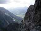 Daniela am Mindelheimer Klettersteig zwischen 2. Schafalpenkopf und 3. Schafalpenkopf (1. Juli)