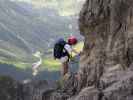 Daniela am Mindelheimer Klettersteig zwischen 2. Schafalpenkopf und 3. Schafalpenkopf (1. Juli)