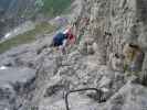 Daniela am Mindelheimer Klettersteig zwischen 2. Schafalpenkopf und 3. Schafalpenkopf (1. Juli)