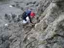 Daniela am Mindelheimer Klettersteig zwischen 2. Schafalpenkopf und 3. Schafalpenkopf (1. Juli)