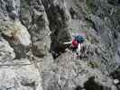 Daniela am Mindelheimer Klettersteig zwischen 2. Schafalpenkopf und 3. Schafalpenkopf (1. Juli)