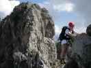 Daniela am Mindelheimer Klettersteig zwischen 2. Schafalpenkopf und 3. Schafalpenkopf (1. Juli)