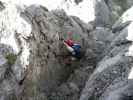 Daniela am Mindelheimer Klettersteig zwischen 2. Schafalpenkopf und 3. Schafalpenkopf (1. Juli)