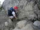 Daniela am Mindelheimer Klettersteig zwischen 2. Schafalpenkopf und 3. Schafalpenkopf (1. Juli)