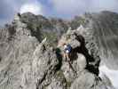 Daniela am Mindelheimer Klettersteig zwischen 2. Schafalpenkopf und 3. Schafalpenkopf (1. Juli)