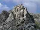 Daniela am Mindelheimer Klettersteig zwischen 2. Schafalpenkopf und 3. Schafalpenkopf (1. Juli)